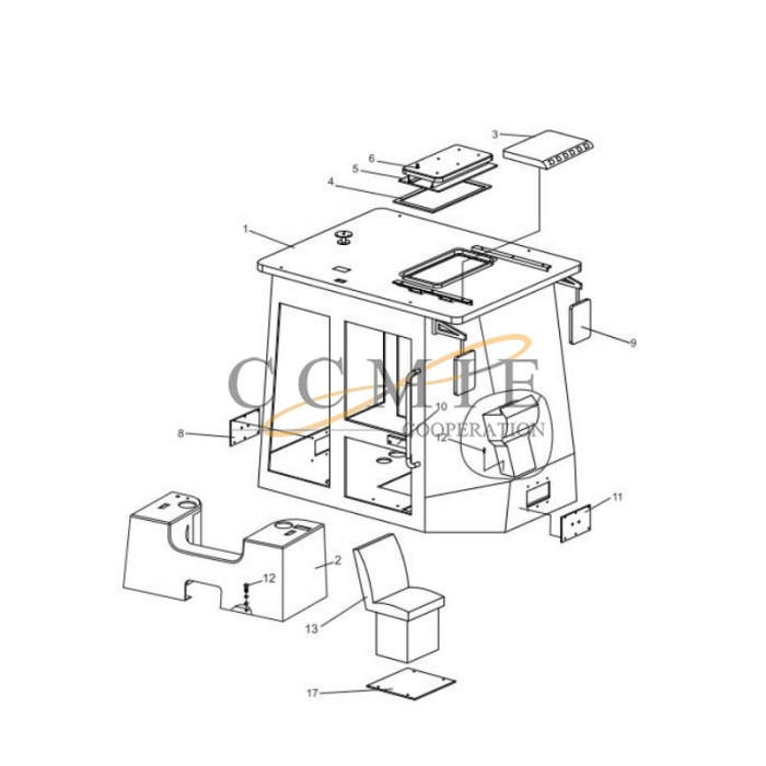 China 402102620 Backhoe Loader Cab XCMG WZ30 25 Spare Parts